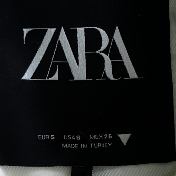 Zara Cropped Tweed Textured Jacket/Blazer Green Small NWT Office Academia Preppy - Picture 7 of 16